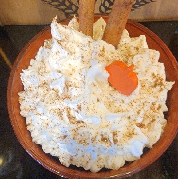 Fall Decor - Faux Pumpkin Spice Cappuccino Mug - Picture 2 of 2